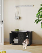 Hzuaneri Cat Litter Box Enclosure, Hidden Litter Box Cabinet Furniture - Image 9