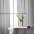 Grey Sheer Curtains 45 Inch Long 2 Panels, Short Voile Drapes - Image 8