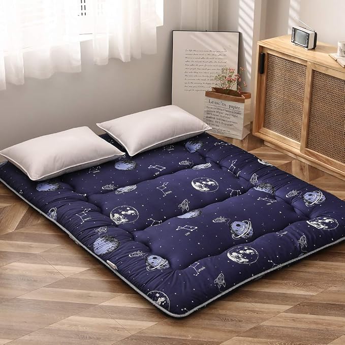 MAXYOYO Navy Space Adventure Japanese Floor Futon Mattress, Thicken Tatami Mat - Image 6