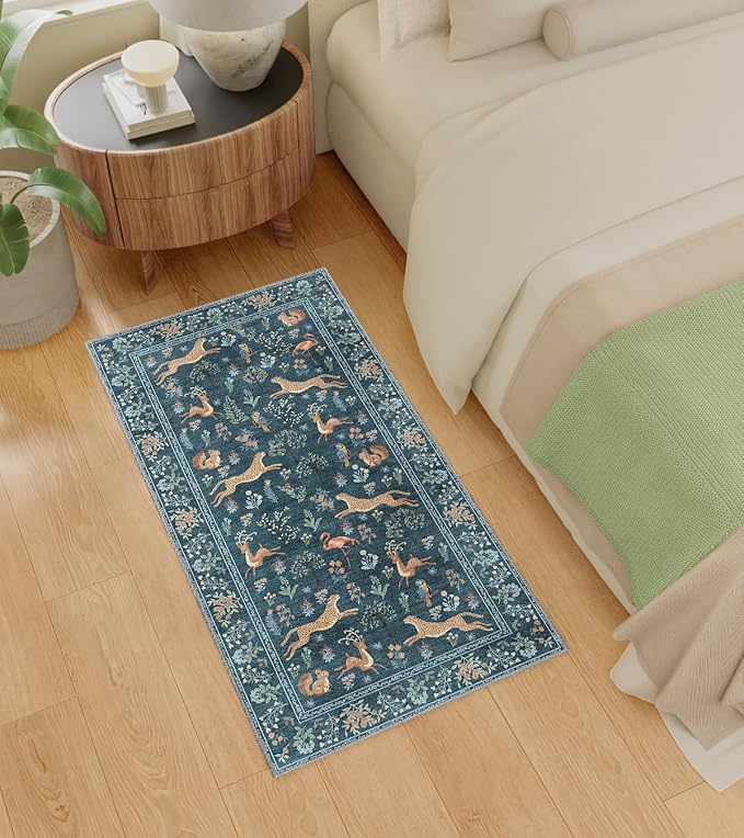 DUKINO 2x4 Rug for Entryway, Animal Washable Runner Rug for Kitchen, Low Pile - Image 4