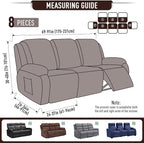 TAOCOCO Recliner Sofa Covers 8-Pieces Stretch Large Couch Covers - Image 5