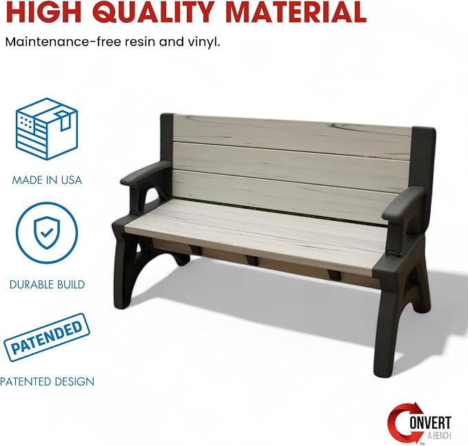 Convert-a-Bench 2-in-1 Outdoor Bench & Picnic Table - Image 3