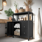Bamboo Storage Cabinet Bathroom Floor Cabinet Side Storage Organizer Cabinet - Image 7