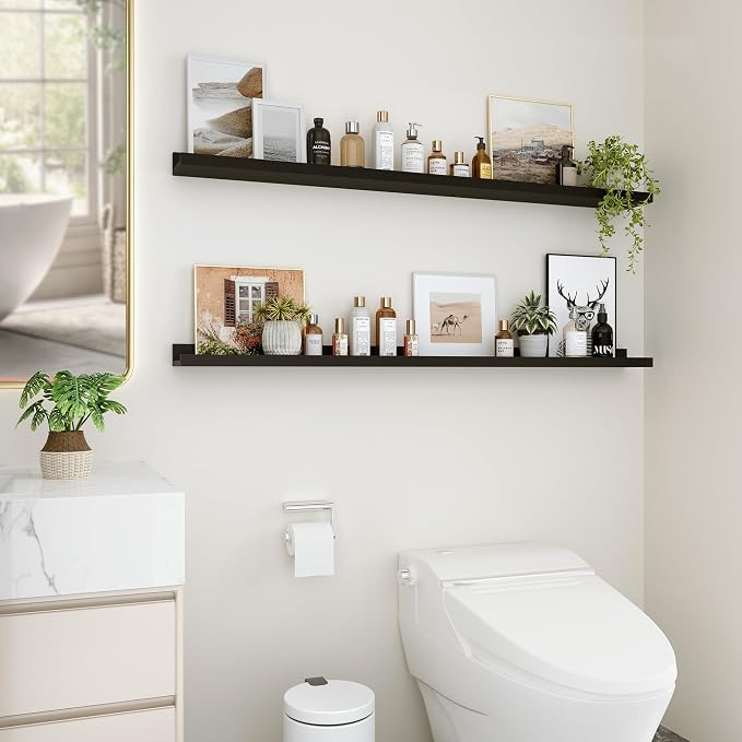 Floating Shelves for Wall, 48 inch Wood Floating Shelves Set of 2, Picture - Image 5