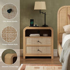 Oak&Sparrow Rattan Nightstand, 23.6'' Rattan End Table - Image 7