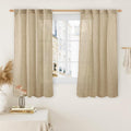54 Inch Semi Sheer Window Linen Curtains, Light Filtering Panels | Faux Linen by LAMIT