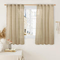 45 Inch Short Window Linen Curtains, Light Filtering Panels | Light Filtering by LAMIT