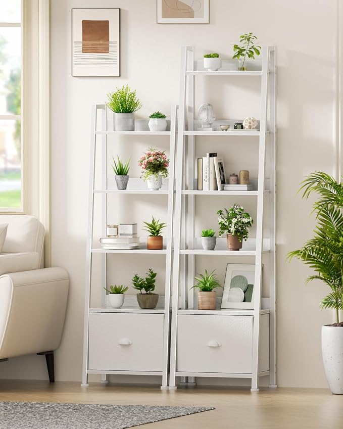 Furologee 6 Tier Ladder Shelf, Ladder Bookshelf - Image 2