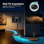 Mobile TV Stand with Power Outlet, Rolling TV Cart - Image 2