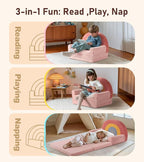 little dove Extra Wide Soft Toddler Couch Fold Out, Comfy Toddler Chair - Image 3