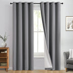 Yakamok Grey 100% Blackout Curtain Panels 96 inches, 2 Panels | Blackout by Yakamok