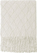 BOURINA Beige Throw Blanket 60x80 Inches Throw Textured Solid Soft Sofa Throw by BOURINA