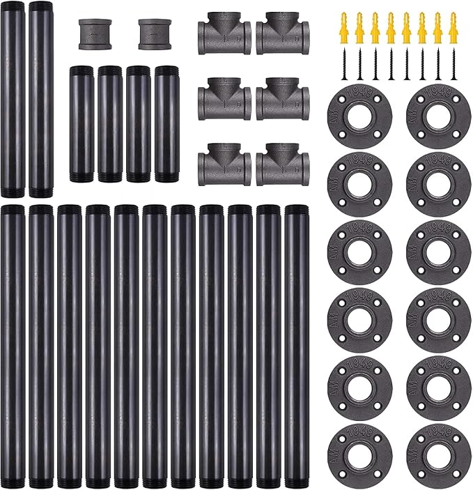42'' x 28'' Industrial Pipe Table Legs Set, Iron-Cast Finish Piping - Image 4