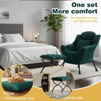 Lazy Chair with Ottoman, Large Accent Chair with Ottoman and a Throw Pillow - Image 3