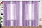 SpaceDresser Lavender Sheer Curtains 4 Panels Rod Pocket Semi-Sheer Curtain 72 by SpaceDresser