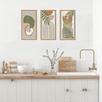 IARTTOP Boho Mid-century Modern Wood Wall Art 8x16 Inch Framed Green Bohemian - Image 3