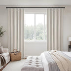 MIULEE Birch Pinch Pleated 100% Blackout Linen Curtains 40x84 Inches | Room - Image 2