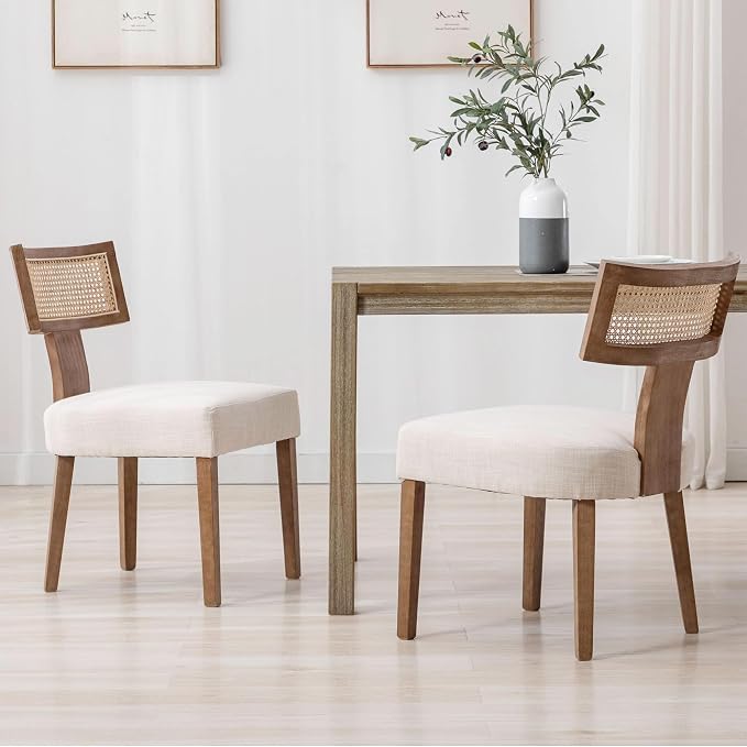 VESCASA Linen Upholstered Dining Chairs by VESCASA