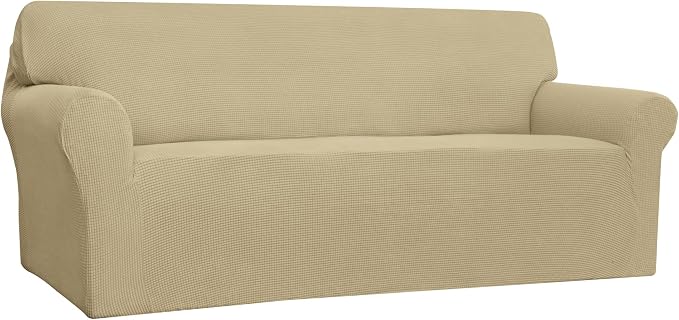 Easy-Going Stretch 4 Seater Oversized Sofa Couch Cover Beige | 1-Piece Extra by Easy-Going