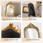 YUSONG Vintage Desk Mirror – 7" Gold Antique Tabletop Mirror - Image 4