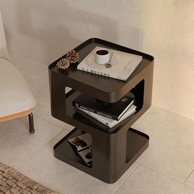 Modern Metal Side Table with Storage, Small End Table - Image 7