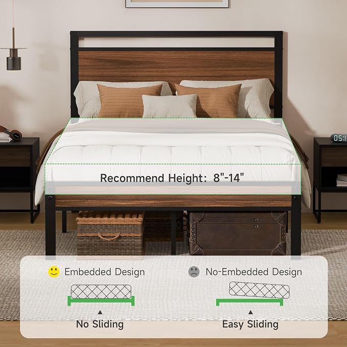 Z-hom Easy Assembly Sturdy Metal Platform Bed, Full Size Bed Frame - Image 4