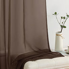 MIULEE Chocolate Brown Sheer Curtains 54 X 96 Inches, 2 Panels | Voile Drapes - Image 4