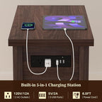 Armocity Narrow End Table with Charging Station - Image 9