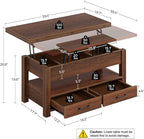 Rolanstar Coffee Table Lift Top, Converts to Dining Table - Image 3