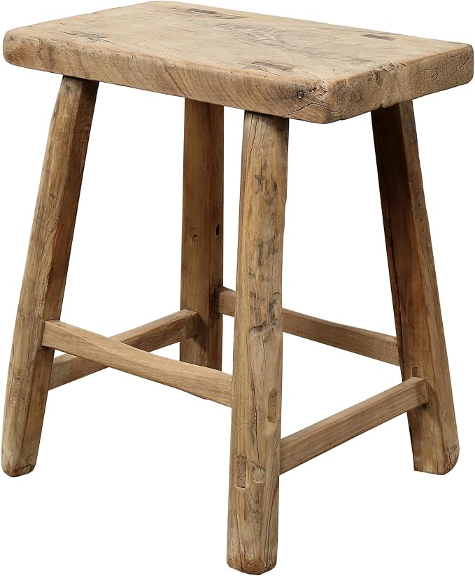 Artissance Rustic Wooden Stool – Handmade Reclaimed Wood Stool, Vintage by Unknown