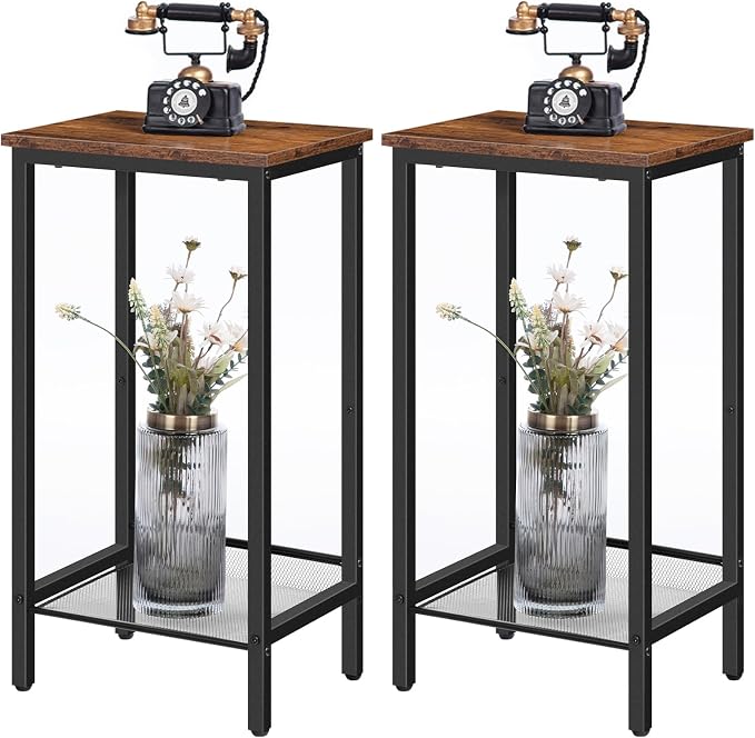 HOOBRO Tall Side Tables, Industrial End Telephone Tables by HOOBRO
