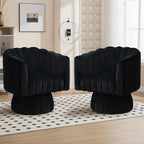 Swivel Accent Barrel Chair Set of 2- Cute Comfy Small Round 360° Arm Chair by YUUIJOAA