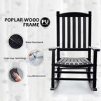 Hupmad Wooden Rocking Chair Outdoor Oversized Porch Rocker Chair, Patio Wooden - Image 8