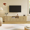 86.61'' Tambour TV Stand for 55-85 Inch, Modern Entertainment Center by ukaocai