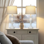 Cinkeda 28" White Farmhouse Table Lamps Set of 2 - Image 8