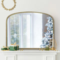 36"X28" Arched Mirror, Metal Beaded Frame Mirror by Wemily