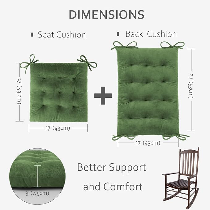 ELFJOY Rocking Chair Cushion Large Rocking Chair Pads - Image 2