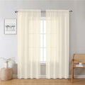 Cream Sheer Curtains 78 Inches Long 2 Panels, Elegant Light Filtering Voile by Lecloud