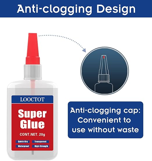 Super Glue with Brush Applicator & Nozzle, 3D Printer Thick Glue - Image 2
