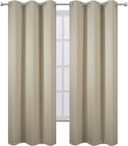 Blackout Curtains 42 x 95 inch/Beige Curtains Set of 2 Panels/Thermal Insulated - Image 2
