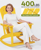 Outdoor Oversized Adirondack Rocking Chairs, All Weather HDPE Patio Rocking - Image 5