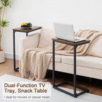 AMHANCIBLE C Shaped End Tables, Couch Side Tables that Slide Under, TV Trays - Image 5