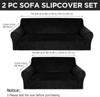 Peryiter 2 Pcs Sofa Covers Couch and Loveseat Covers Set Stretch Sofa Slipcover - Image 2