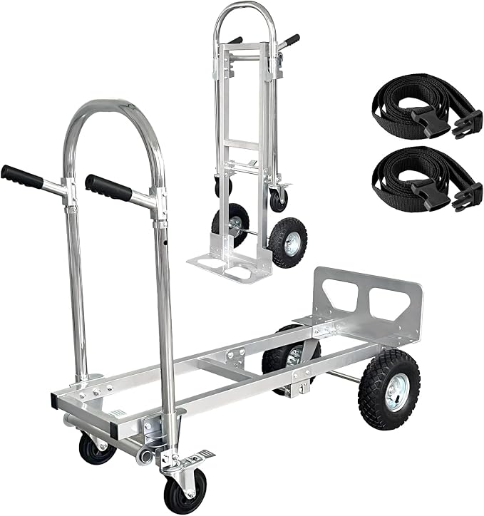 Silver Convertible Hand Truck Dolly Cart by NEBICALS