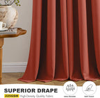 MIULEE Fall Blackout Curtains for Bedroom 2 Panel 40"x36" Long Burnt Orange | - Image 6