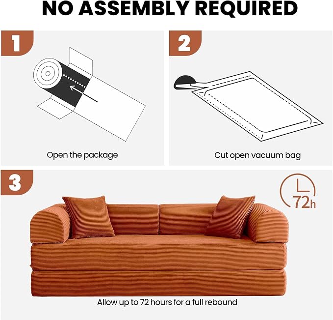 79'' Folding Sofa Bed, Convertible Sleeper Couch - Image 7