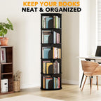 SpaceAid 5 Tier Rotating Bookshelf Tower, Spinning Bookcase Lazy Susan - Image 6