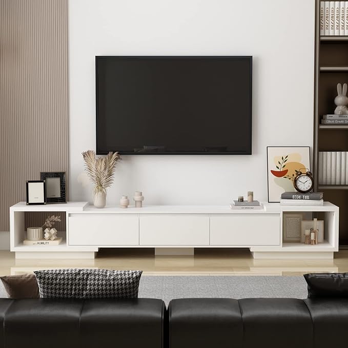 AGOTENI Expandable TV Stand Media Console Table, Modern Entertainment Center by AGOTENI