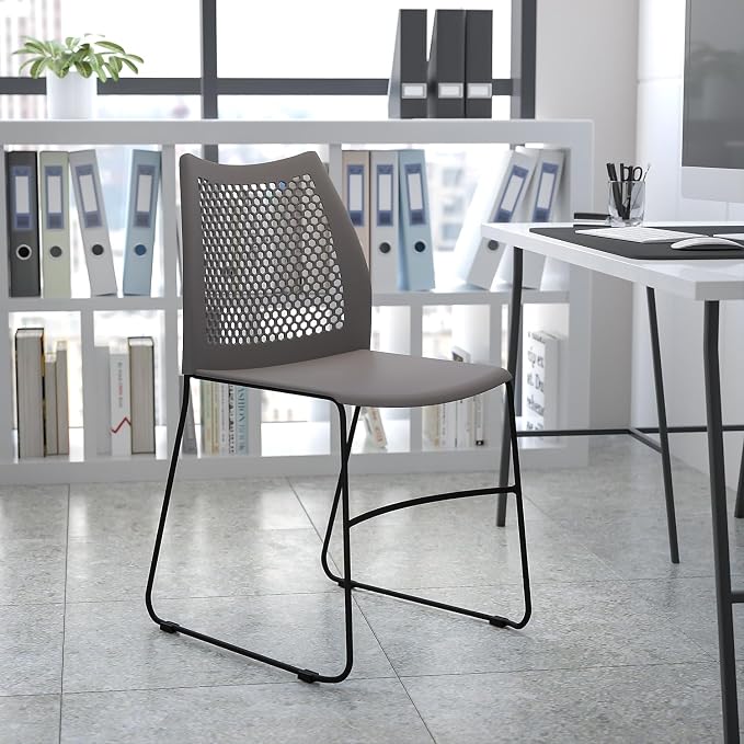 Flash Furniture HERCULES Series 661 lb. Capacity Gray Stack Chair - Image 2