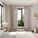 Brownish Grey Linen Curtains for Living Room 86 Inches Long Back Tab Light - Image 7